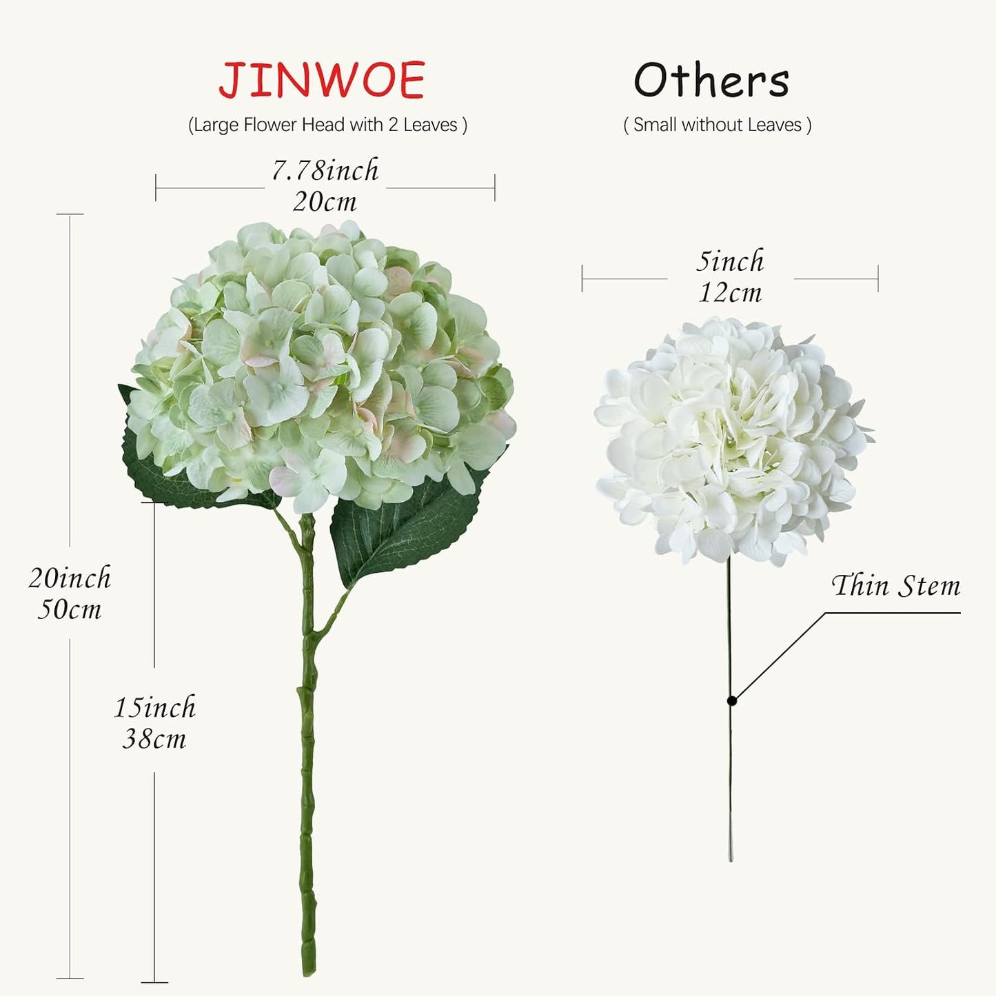 JINWOE Fall Boho Hydrangea Artificial Flowers,4PCS 21" Silk Real Touch Flowers, Faux Flowers Fake Artificial Hydrangeas with Stems for Bouquet Table Centerpieces Halloween