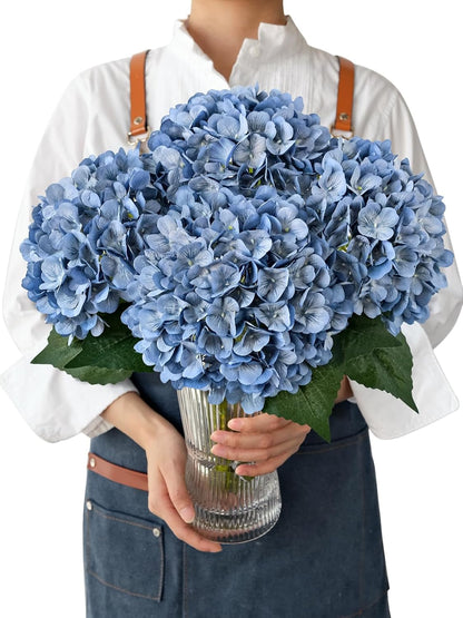 JINWOE Fall Boho Hydrangea Artificial Flowers,4PCS 21" Silk Real Touch Flowers, Faux Flowers Fake Artificial Hydrangeas with Stems for Bouquet Table Centerpieces Halloween