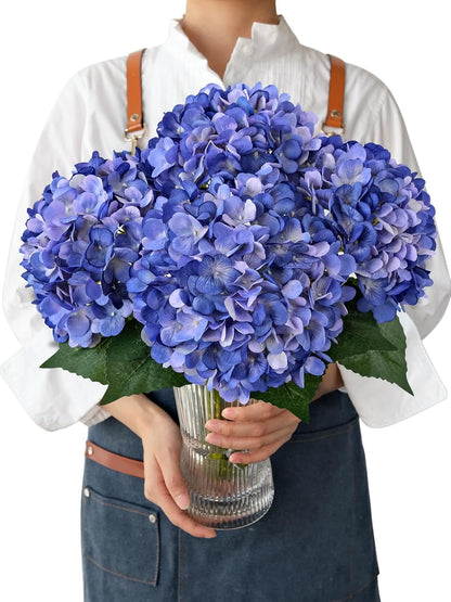 JINWOE Fall Boho Hydrangea Artificial Flowers,4PCS 21" Silk Real Touch Flowers, Faux Flowers Fake Artificial Hydrangeas with Stems for Bouquet Table Centerpieces Halloween