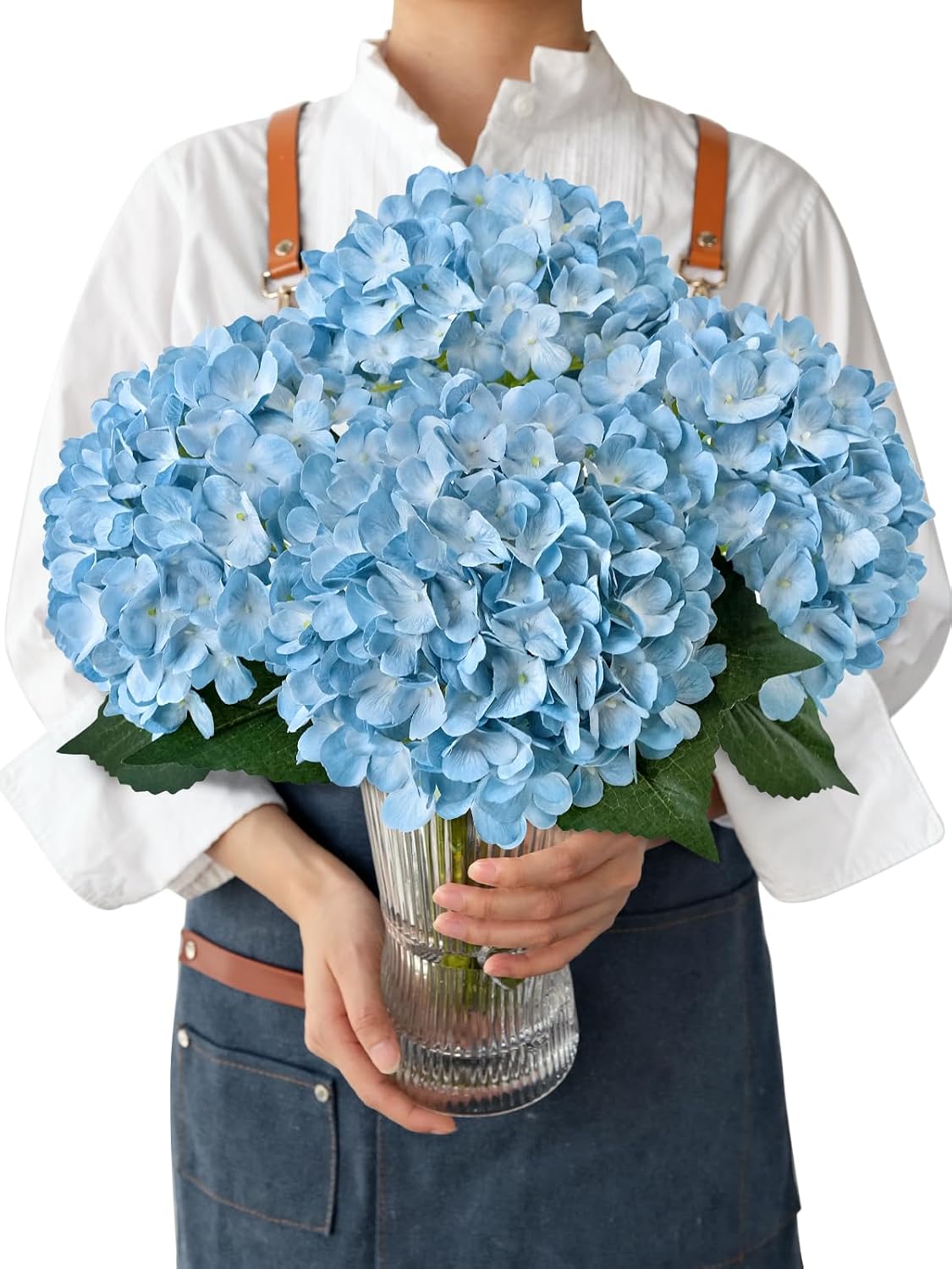 JINWOE Fall Boho Hydrangea Artificial Flowers,4PCS 21" Silk Real Touch Flowers, Faux Flowers Fake Artificial Hydrangeas with Stems for Bouquet Table Centerpieces Halloween