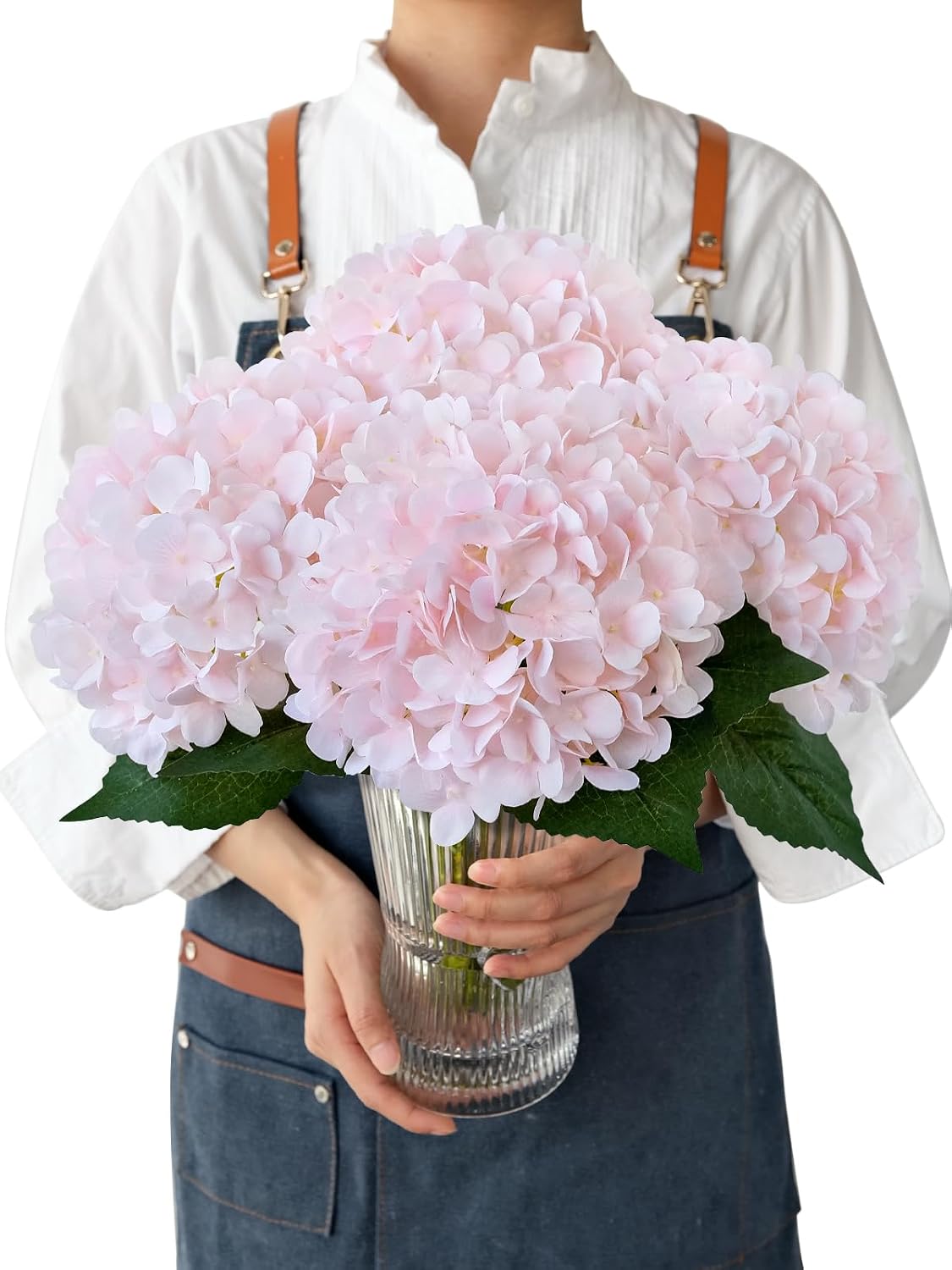 JINWOE Fall Boho Hydrangea Artificial Flowers,4PCS 21" Silk Real Touch Flowers, Faux Flowers Fake Artificial Hydrangeas with Stems for Bouquet Table Centerpieces Halloween