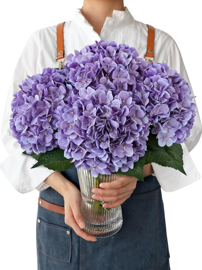 JINWOE Fall Boho Hydrangea Artificial Flowers,4PCS 21" Silk Real Touch Flowers, Faux Flowers Fake Artificial Hydrangeas with Stems for Bouquet Table Centerpieces Halloween