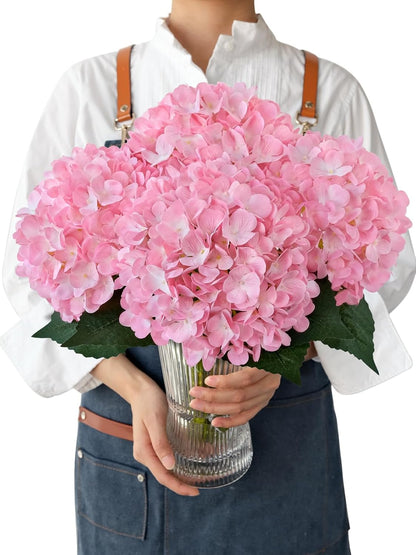 JINWOE Fall Boho Hydrangea Artificial Flowers,4PCS 21" Silk Real Touch Flowers, Faux Flowers Fake Artificial Hydrangeas with Stems for Bouquet Table Centerpieces Halloween
