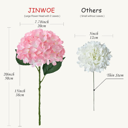 JINWOE Fall Boho Hydrangea Artificial Flowers,4PCS 21" Silk Real Touch Flowers, Faux Flowers Fake Artificial Hydrangeas with Stems for Bouquet Table Centerpieces Halloween