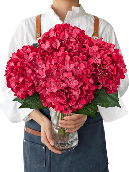 JINWOE Fall Boho Hydrangea Artificial Flowers,4PCS 21" Silk Real Touch Flowers, Faux Flowers Fake Artificial Hydrangeas with Stems for Bouquet Table Centerpieces Halloween