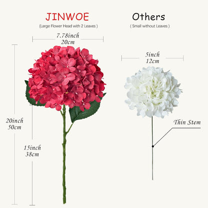 JINWOE Fall Boho Hydrangea Artificial Flowers,4PCS 21" Silk Real Touch Flowers, Faux Flowers Fake Artificial Hydrangeas with Stems for Bouquet Table Centerpieces Halloween