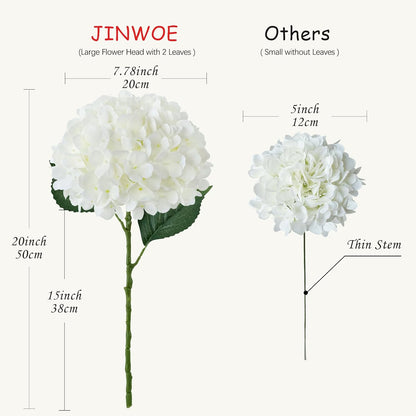 JINWOE Fall Boho Hydrangea Artificial Flowers,4PCS 21" Silk Real Touch Flowers, Faux Flowers Fake Artificial Hydrangeas with Stems for Bouquet Table Centerpieces Halloween