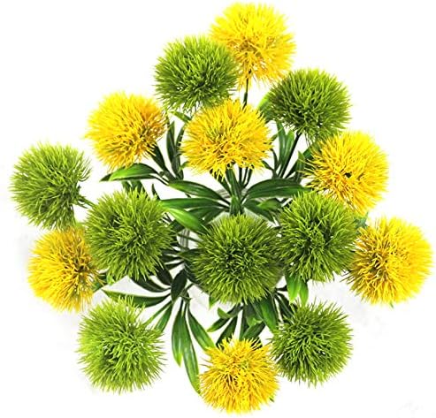 10 Pcs Dandelion Artificial Flowers Plants Bouquet Plastic Flower for Home Decoration/Wedding Decor (Yellow)