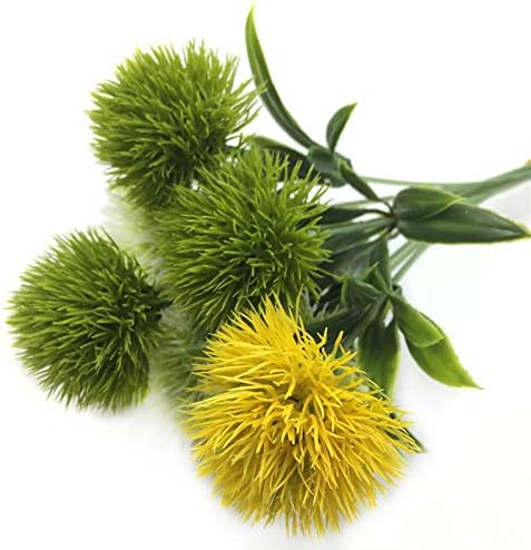 10 Pcs Dandelion Artificial Flowers Plants Bouquet Plastic Flower for Home Decoration/Wedding Decor (Yellow)