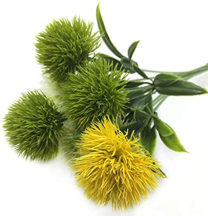 10 Pcs Dandelion Artificial Flowers Plants Bouquet Plastic Flower for Home Decoration/Wedding Decor (Yellow)