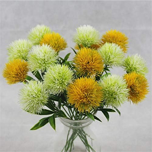 10 Pcs Dandelion Artificial Flowers Plants Bouquet Plastic Flower for Home Decoration/Wedding Decor (Yellow)