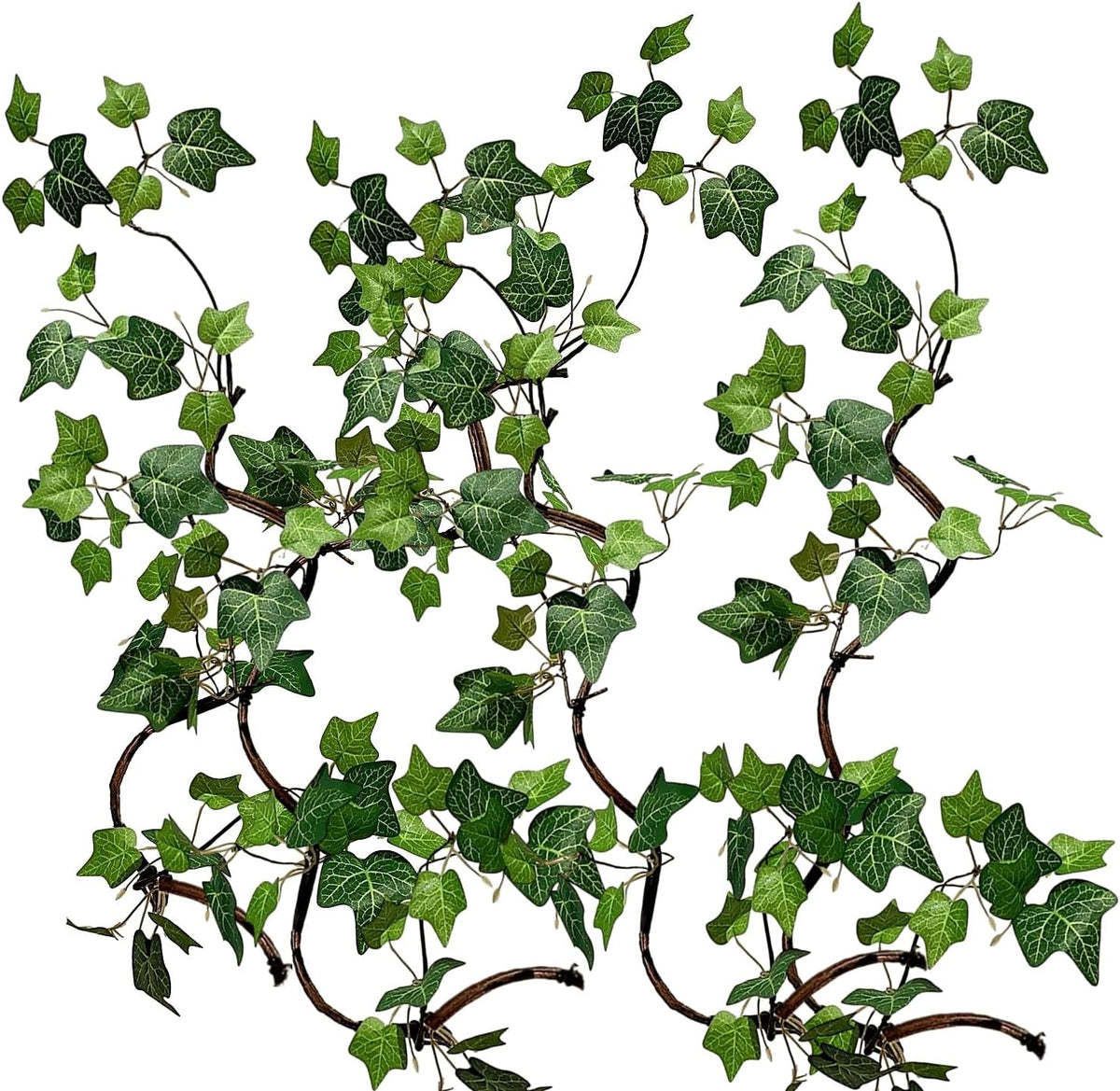 Artificial Rattan Tree Vines with Creeper Leaves Climbing Ivy Branches Grapevines UV Resistant Greenery Garland for Home Garden Landscape wall Hanging Climber Habitat Decor 43” (Green - Pack 4)