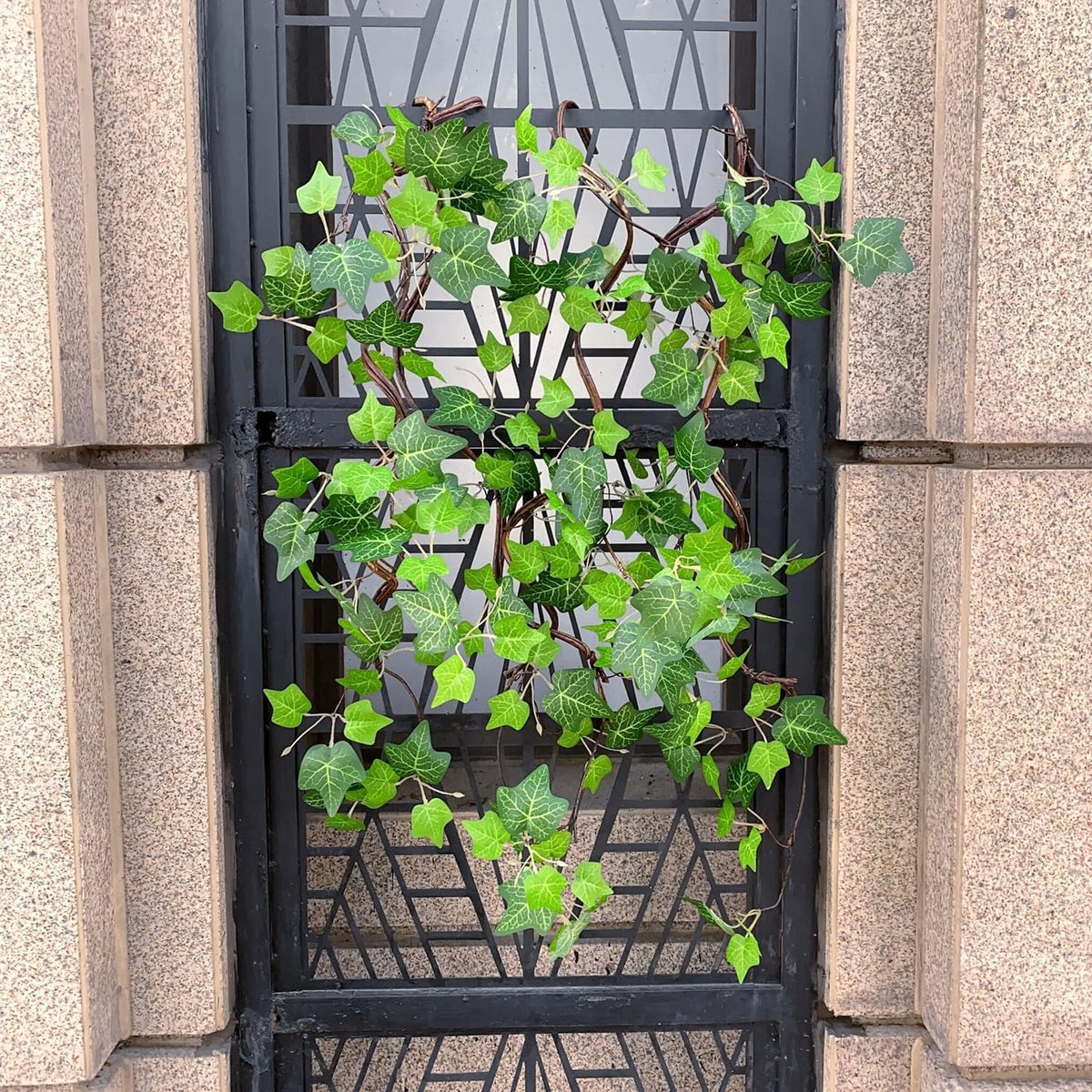 Artificial Rattan Tree Vines with Creeper Leaves Climbing Ivy Branches Grapevines UV Resistant Greenery Garland for Home Garden Landscape wall Hanging Climber Habitat Decor 43” (Green - Pack 4)