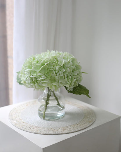 Real Touch Artificial Flowers White Hydrangea in Vase for Home Decoration