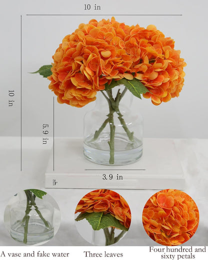 Real Touch Artificial Flowers White Hydrangea in Vase for Home Decoration
