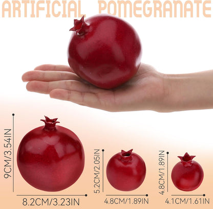 15 PCS Artificial Pomegranate Decoration Fake Fruit Model Realistic Lifelike Vegetable Display for New Year Garden Restaurant