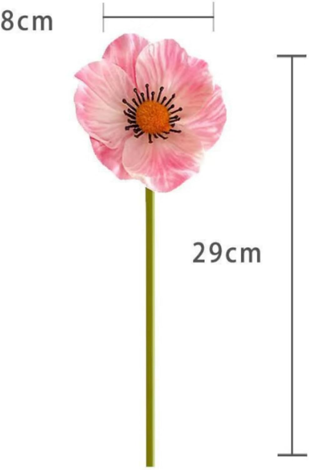 Artificial Flowers False Poppy Flowers,10 pcs Artificial Poppy Silk Fake Flowers,No Fade PU Fake Latex Flowers for Kitchen Table Centerpiece Wedding Holiday Bridal Bouquet Home Party Decor (Red)