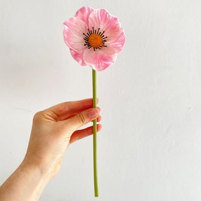 Artificial Flowers False Poppy Flowers,10 pcs Artificial Poppy Silk Fake Flowers,No Fade PU Fake Latex Flowers for Kitchen Table Centerpiece Wedding Holiday Bridal Bouquet Home Party Decor (Red)
