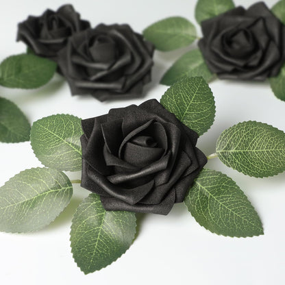 50Pcs Rose Artificial Flowers, lavender Fake Roses for Decorations, Light Purple Foam Fake Flowers with Stems DIY Wedding Bouquet Bridal Shower Centerpieces Floral Arrangement Party Home Decor