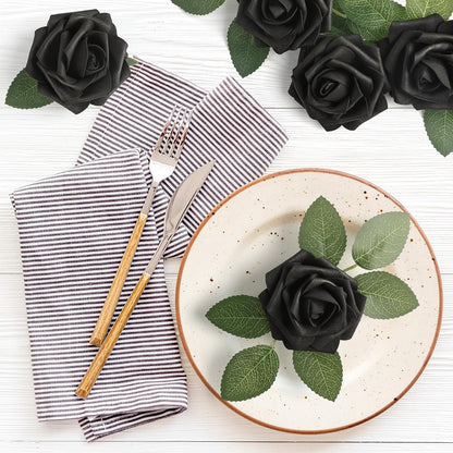 50Pcs Rose Artificial Flowers, lavender Fake Roses for Decorations, Light Purple Foam Fake Flowers with Stems DIY Wedding Bouquet Bridal Shower Centerpieces Floral Arrangement Party Home Decor