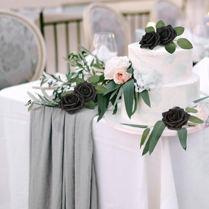50Pcs Rose Artificial Flowers, lavender Fake Roses for Decorations, Light Purple Foam Fake Flowers with Stems DIY Wedding Bouquet Bridal Shower Centerpieces Floral Arrangement Party Home Decor