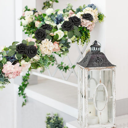 50Pcs Rose Artificial Flowers, lavender Fake Roses for Decorations, Light Purple Foam Fake Flowers with Stems DIY Wedding Bouquet Bridal Shower Centerpieces Floral Arrangement Party Home Decor