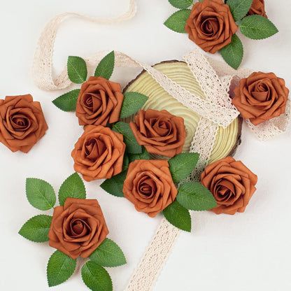 50Pcs Rose Artificial Flowers, lavender Fake Roses for Decorations, Light Purple Foam Fake Flowers with Stems DIY Wedding Bouquet Bridal Shower Centerpieces Floral Arrangement Party Home Decor