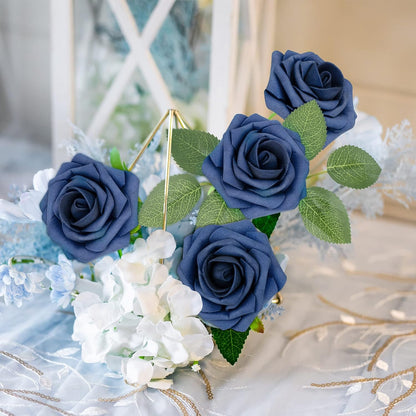 50Pcs Rose Artificial Flowers, lavender Fake Roses for Decorations, Light Purple Foam Fake Flowers with Stems DIY Wedding Bouquet Bridal Shower Centerpieces Floral Arrangement Party Home Decor