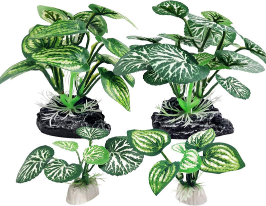 5Pack Tall Aquarium Plants - Reptile Habitat Plants Realistic Silk Fake Betta Fish Tank Decor for Terrarium Aquascaping