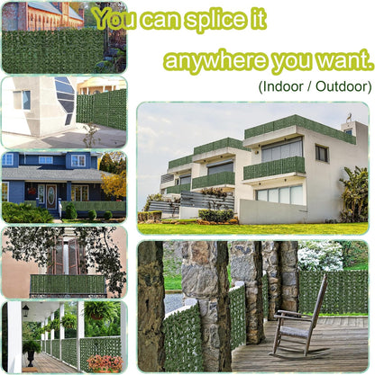 60"x128" (53.5 Sqft), Artificial Ivy Vine Privacy Fence Screen Roll