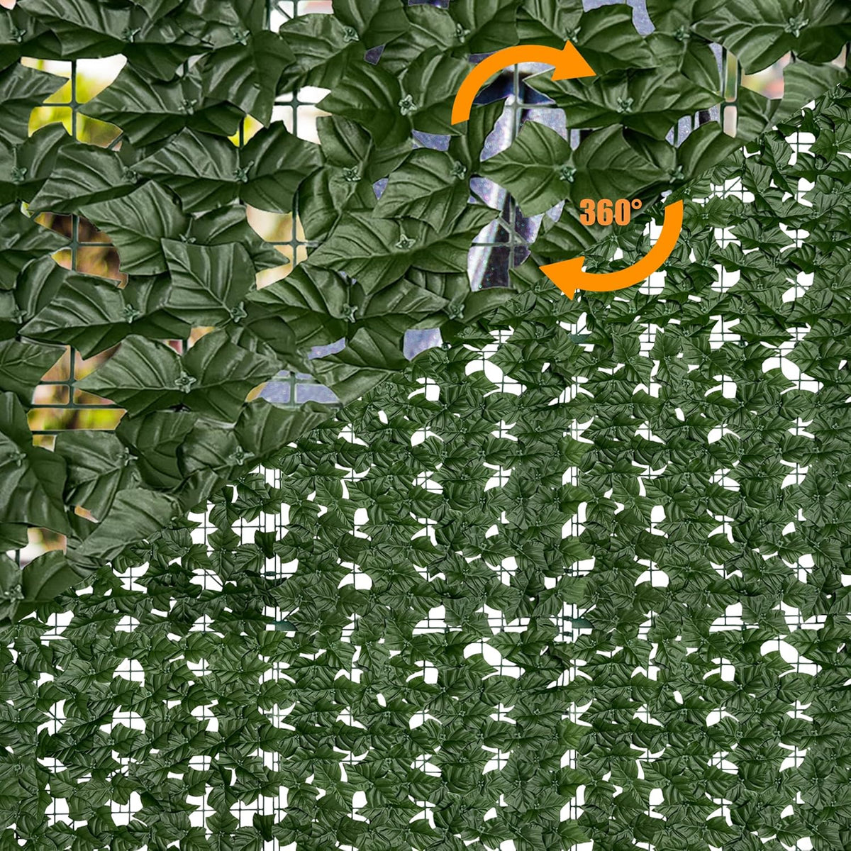 60"x128" (53.5 Sqft), Artificial Ivy Vine Privacy Fence Screen Roll