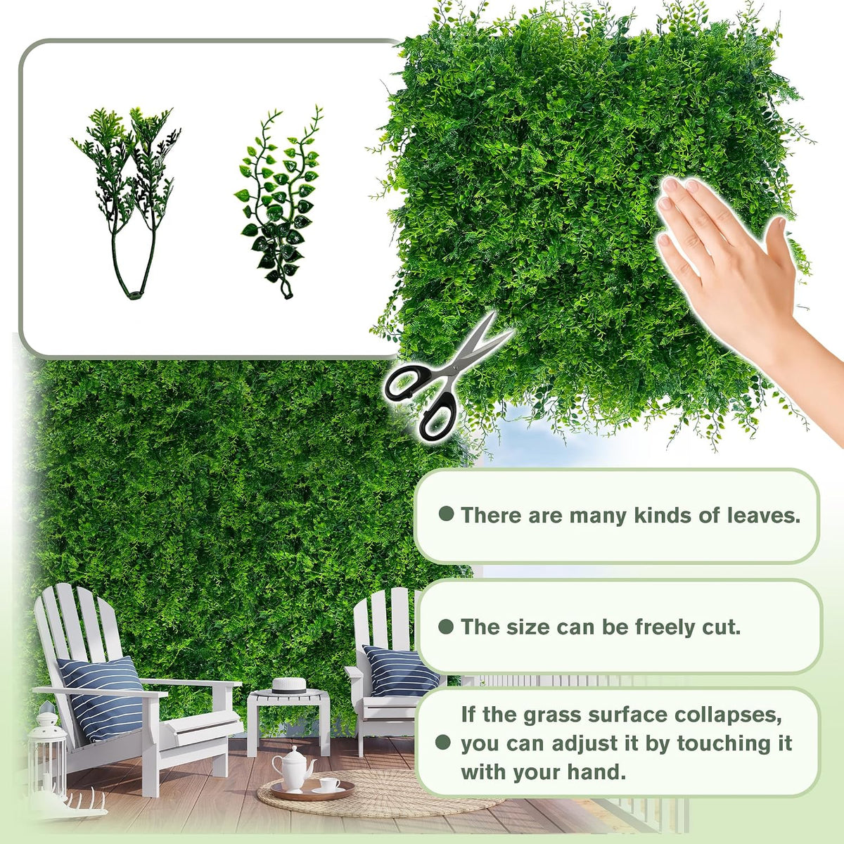 60"x128" (53.5 Sqft), Artificial Ivy Vine Privacy Fence Screen Roll