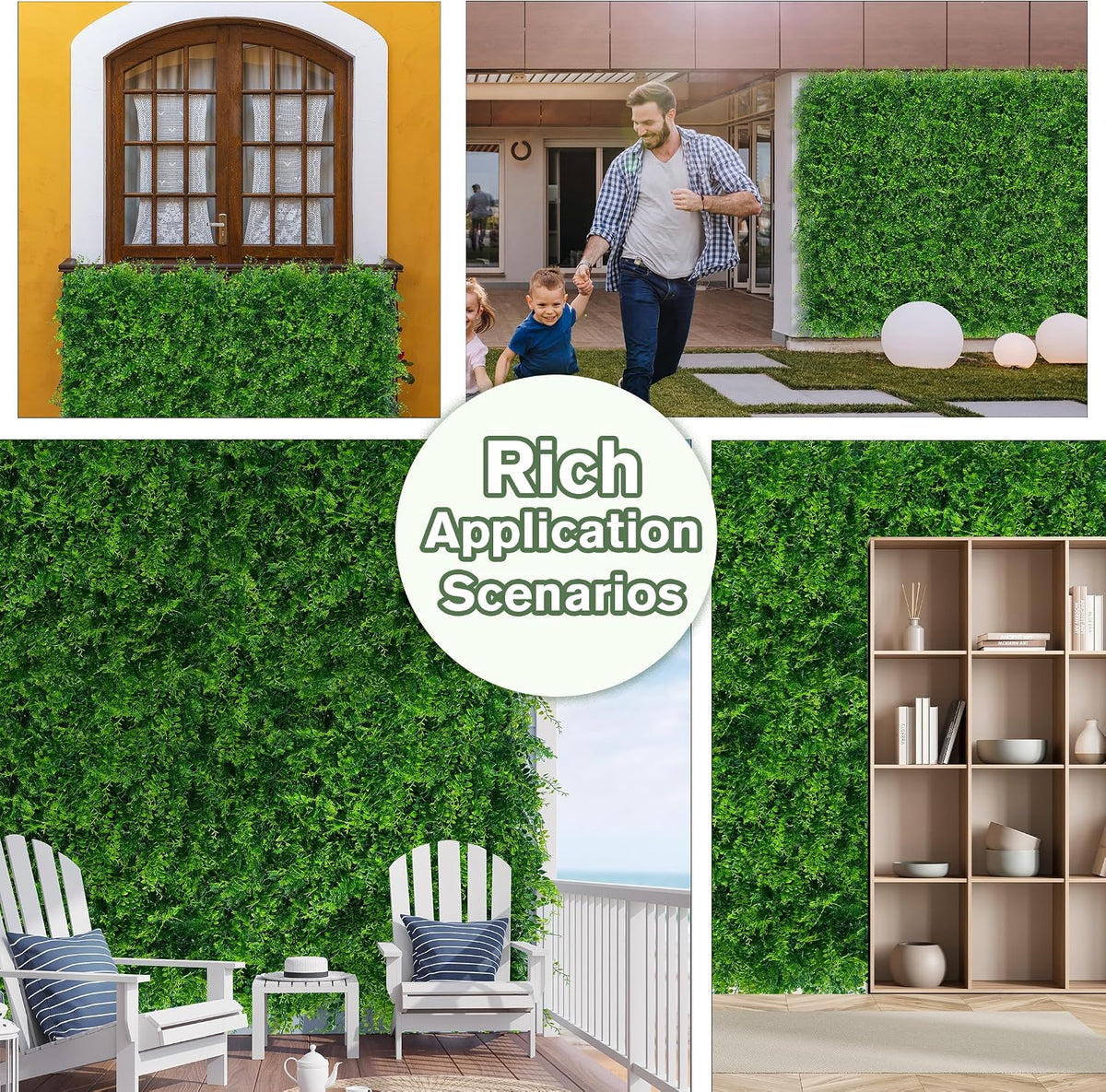 60"x128" (53.5 Sqft), Artificial Ivy Vine Privacy Fence Screen Roll