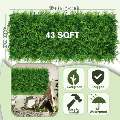 60"x128" (53.5 Sqft), Artificial Ivy Vine Privacy Fence Screen Roll