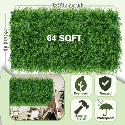 60"x128" (53.5 Sqft), Artificial Ivy Vine Privacy Fence Screen Roll