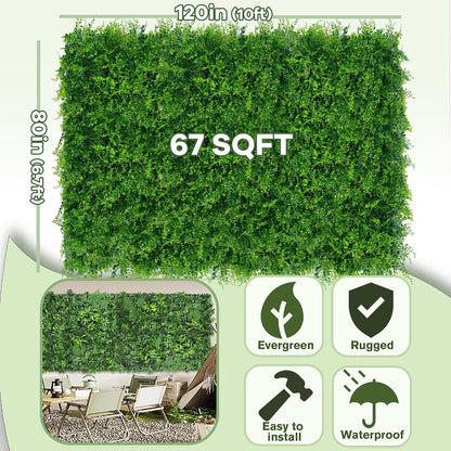 60"x128" (53.5 Sqft), Artificial Ivy Vine Privacy Fence Screen Roll
