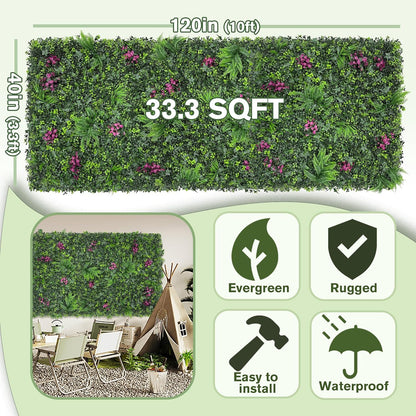 60"x128" (53.5 Sqft), Artificial Ivy Vine Privacy Fence Screen Roll