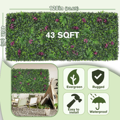 60"x128" (53.5 Sqft), Artificial Ivy Vine Privacy Fence Screen Roll
