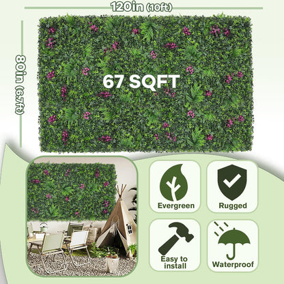 60"x128" (53.5 Sqft), Artificial Ivy Vine Privacy Fence Screen Roll