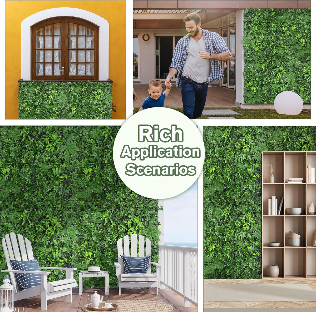 60"x128" (53.5 Sqft), Artificial Ivy Vine Privacy Fence Screen Roll