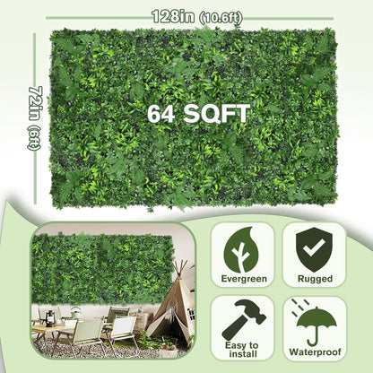 60"x128" (53.5 Sqft), Artificial Ivy Vine Privacy Fence Screen Roll