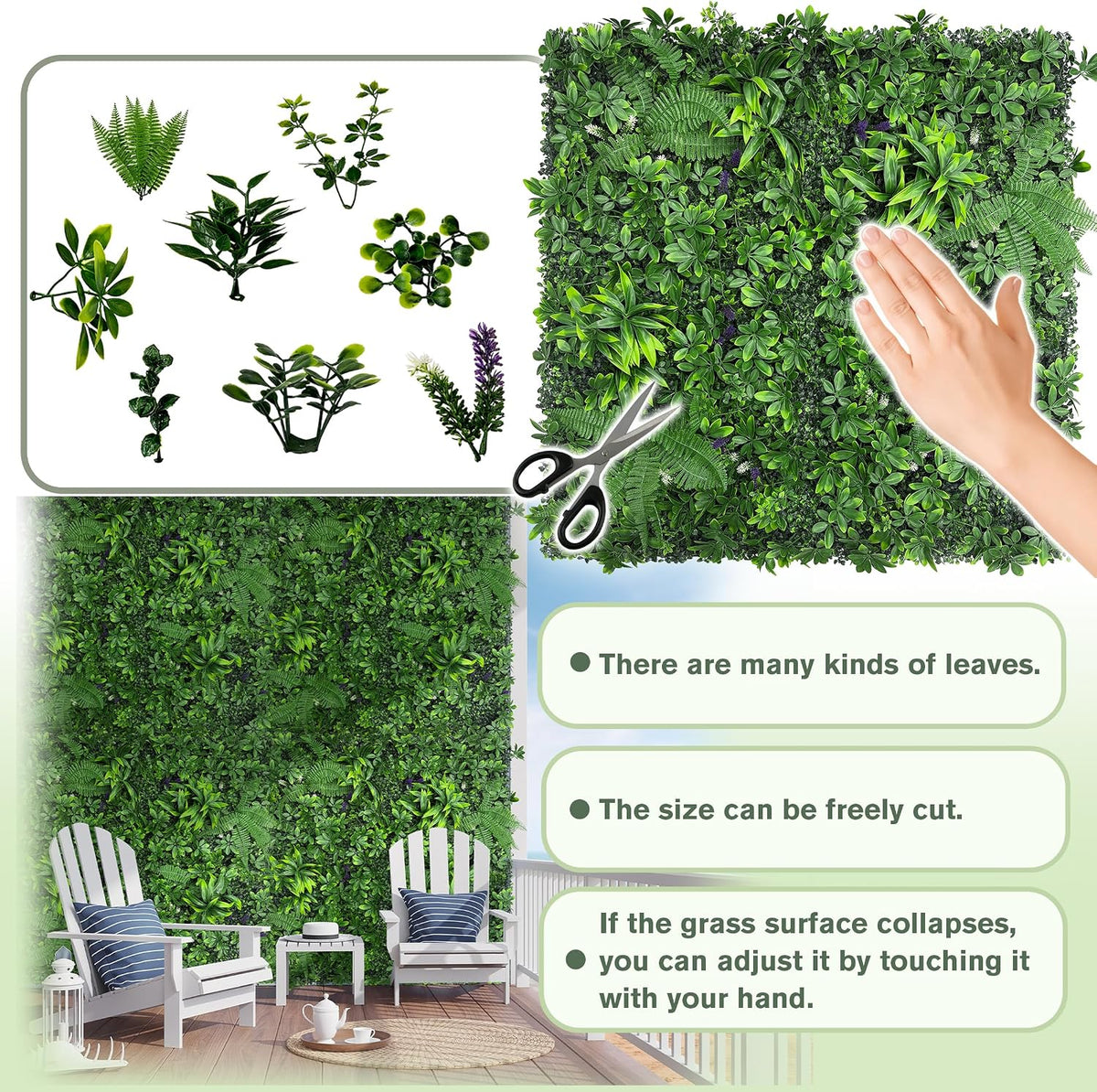 60"x128" (53.5 Sqft), Artificial Ivy Vine Privacy Fence Screen Roll