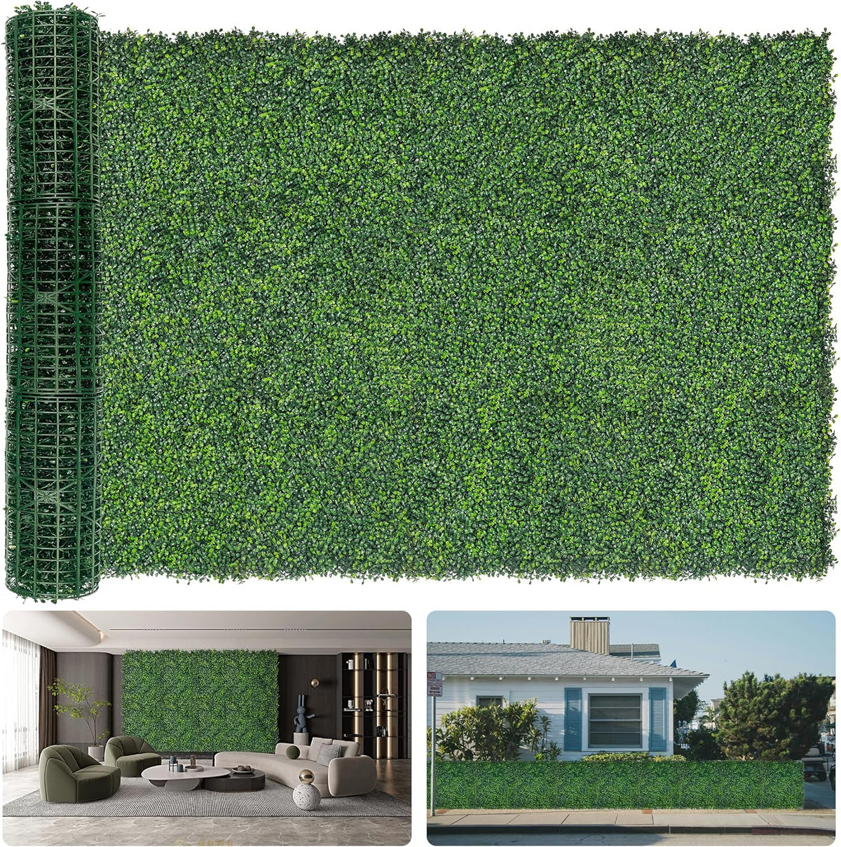 60"x128" (53.5 Sqft), Artificial Ivy Vine Privacy Fence Screen Roll