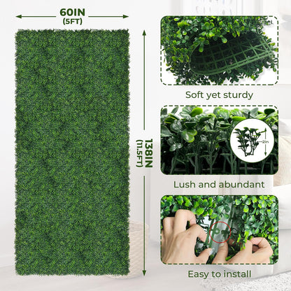 60"x128" (53.5 Sqft), Artificial Ivy Vine Privacy Fence Screen Roll