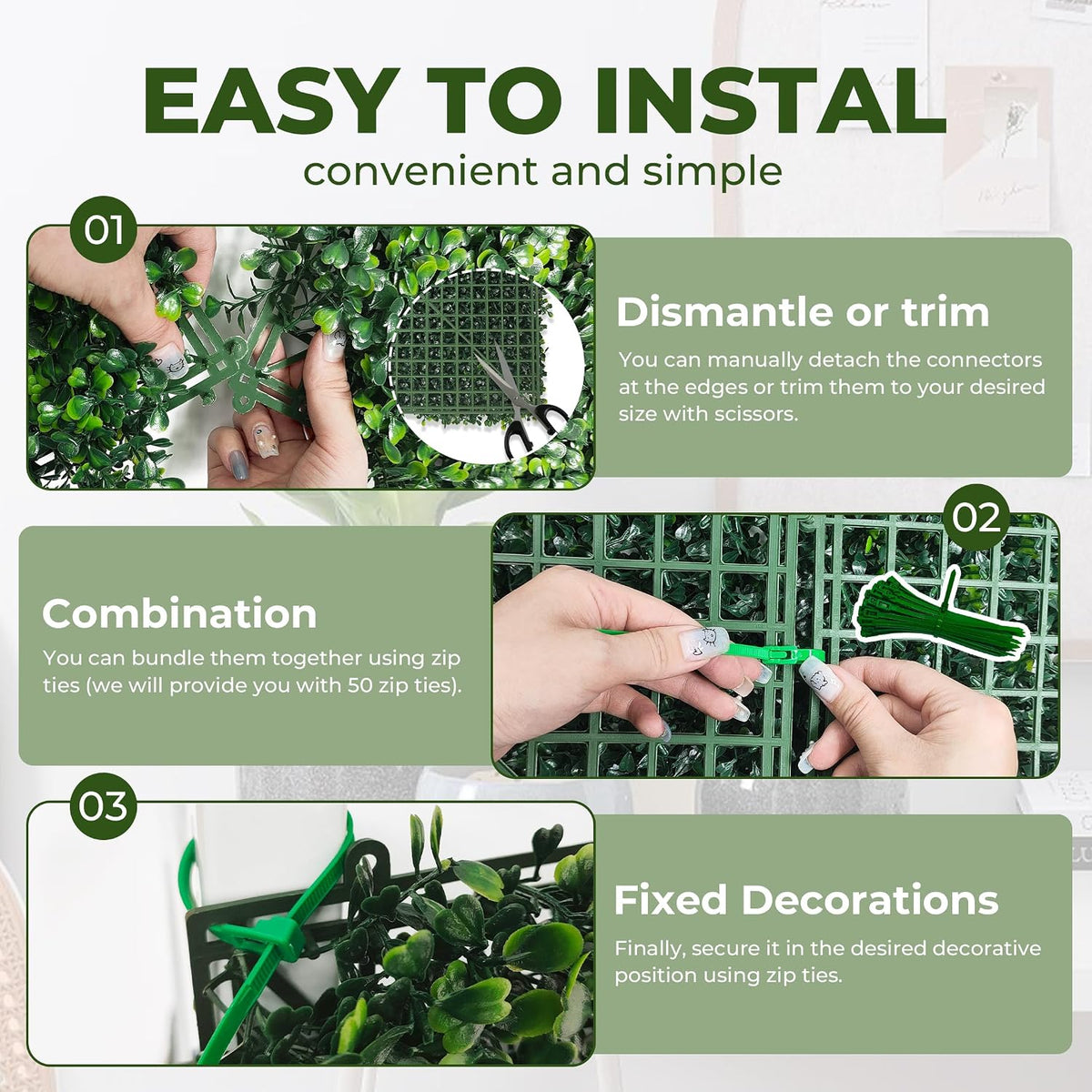 60"x128" (53.5 Sqft), Artificial Ivy Vine Privacy Fence Screen Roll