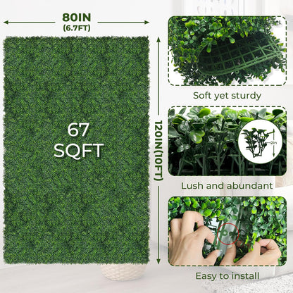 60"x128" (53.5 Sqft), Artificial Ivy Vine Privacy Fence Screen Roll