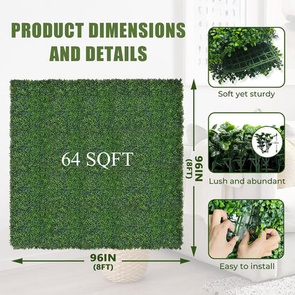 60"x128" (53.5 Sqft), Artificial Ivy Vine Privacy Fence Screen Roll