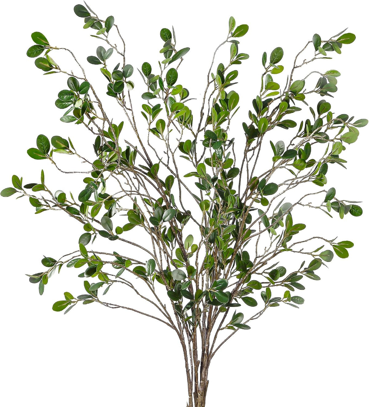 43’’ Artificial Ficus Branches Faux Leaf Spray Green Eucalyptus Branches Artificial Greenery Stems Fake Ficus Twig Plants for Home Office Wedding Vase Filler Shop Decoration