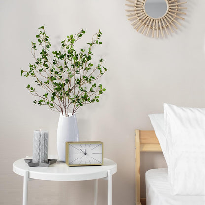 43’’ Artificial Ficus Branches Faux Leaf Spray Green Eucalyptus Branches Artificial Greenery Stems Fake Ficus Twig Plants for Home Office Wedding Vase Filler Shop Decoration