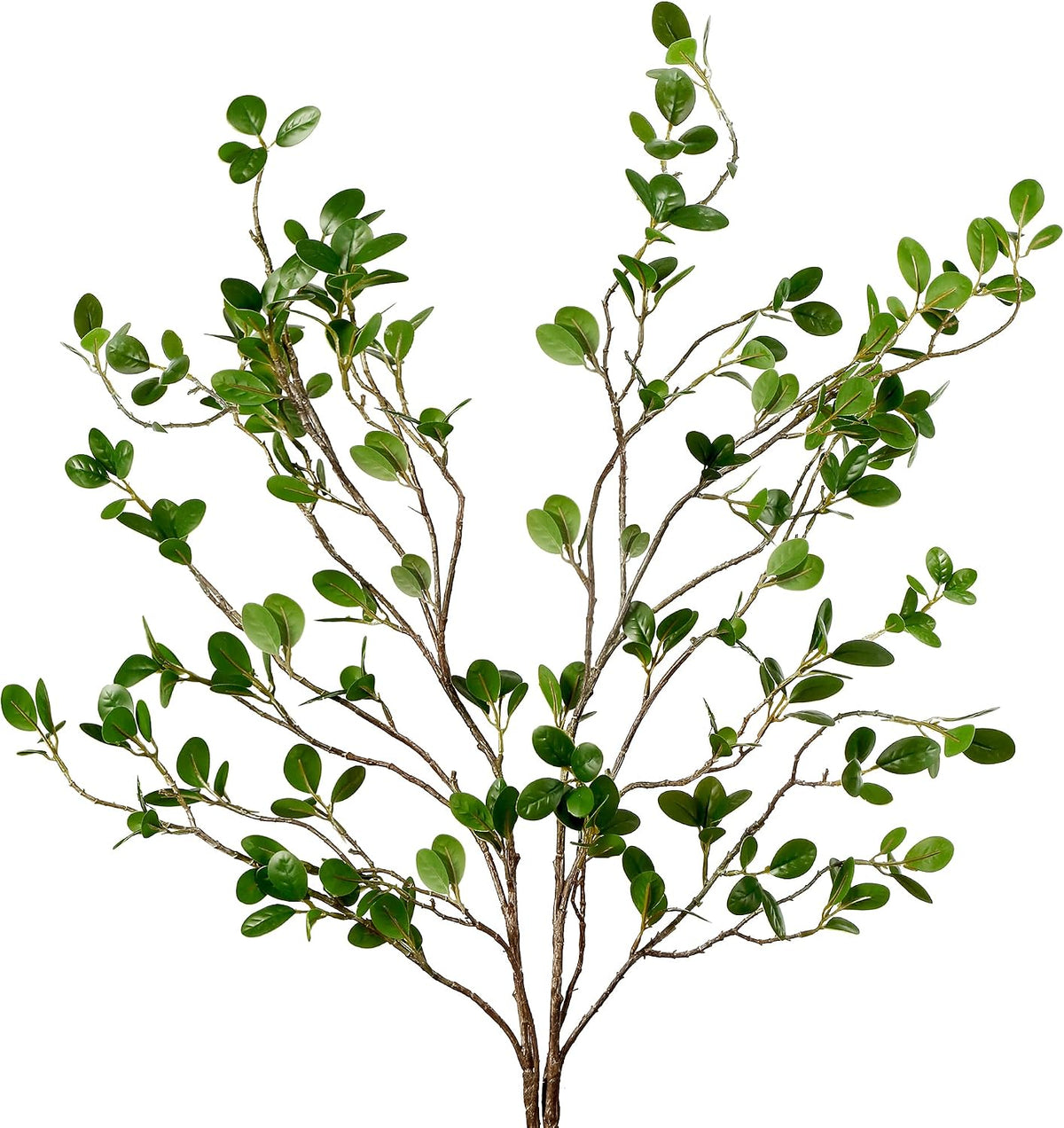 43’’ Artificial Ficus Branches Faux Leaf Spray Green Eucalyptus Branches Artificial Greenery Stems Fake Ficus Twig Plants for Home Office Wedding Vase Filler Shop Decoration